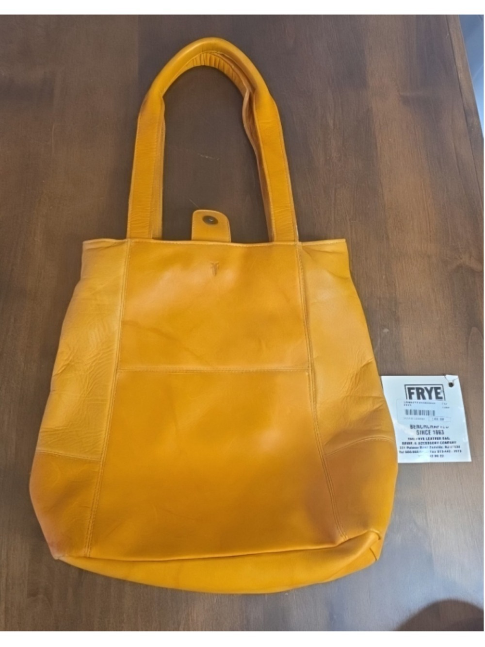 Frye Vintage Rare Genuine Leather Bucket Shoulder Bag Mustard Golden 12x12x6 Lrg